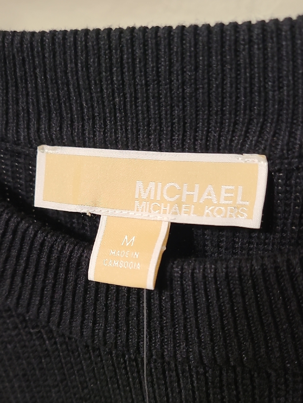Michael Kors Black Crewneck Sweater with Gold Zip Accents - Picture 2 of 6
